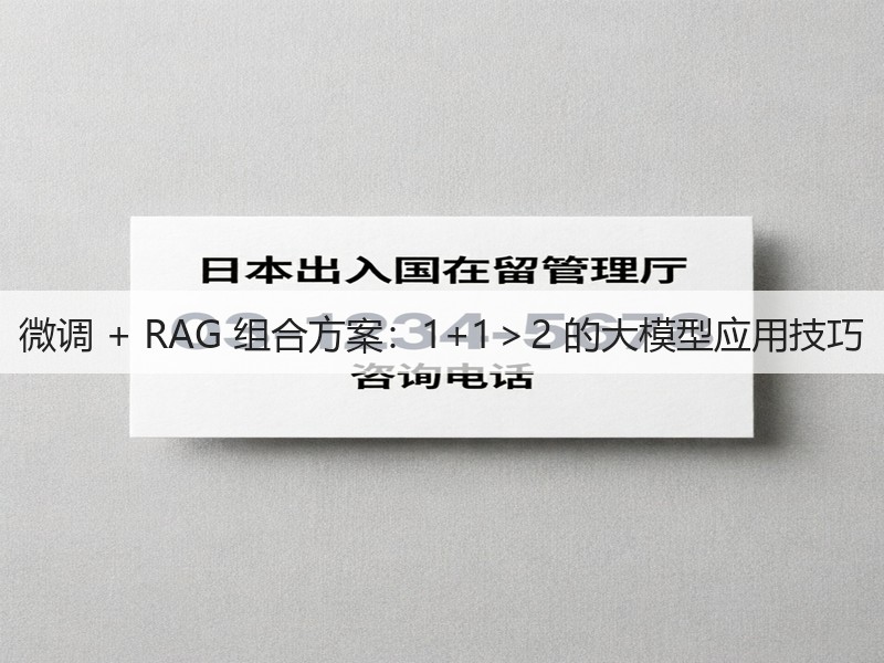 微调 + RAG 组合方案：1+1＞2 的大模型应用技巧(图3)