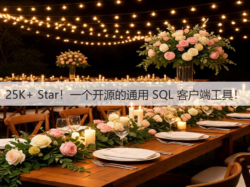 25K+ Star!一个开源的通用 SQL 客户端工具!(图3) 25K+ Star!一个开源的通用 SQL 客户端工具!(图3)