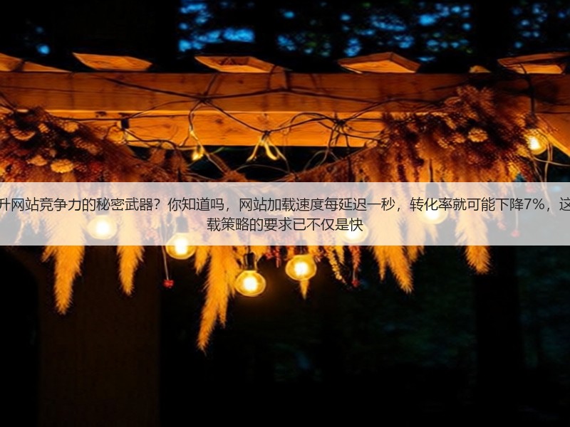 为什么页面速度优化计划成为提升网站竞争力的秘密武器?你知道吗,网站加载速度每延迟一秒,转化率就可能下降7%,这是不争的事实。现在,用户对加载策略的要求已不仅是快(图2) 为什么页面速度优化计划成为提升网站竞争力的秘密武器?你知道吗,网站加载速度每延迟一秒,转化率就可能下降7%,这是不争的事实。现在,用户对加载策略的要求已不仅是快(图2)