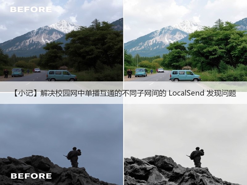【小记】解决校园网中单播互通的不同子网间的 LocalSend 发现问题