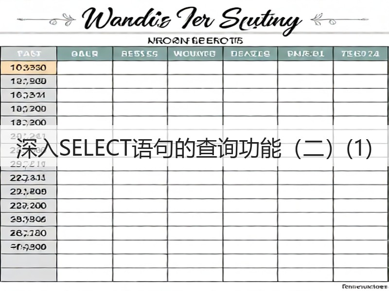 深入SELECT语句的查询功能(二)(1)(图2) 深入SELECT语句的查询功能(二)(1)(图2)